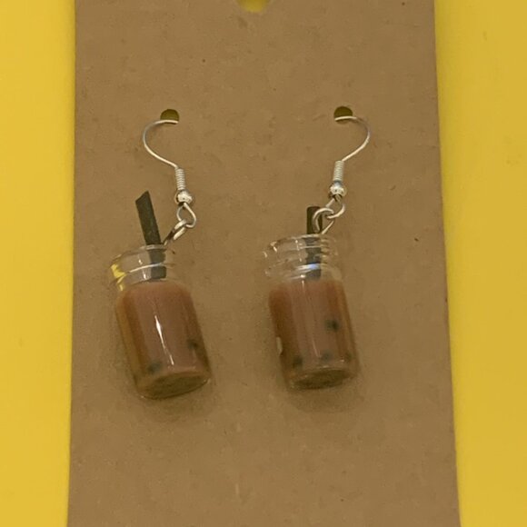 Coffee Earring, Funny Food Earring, Gift Idea, Smoothie Earring, Late Earring - Picture 3 of 5